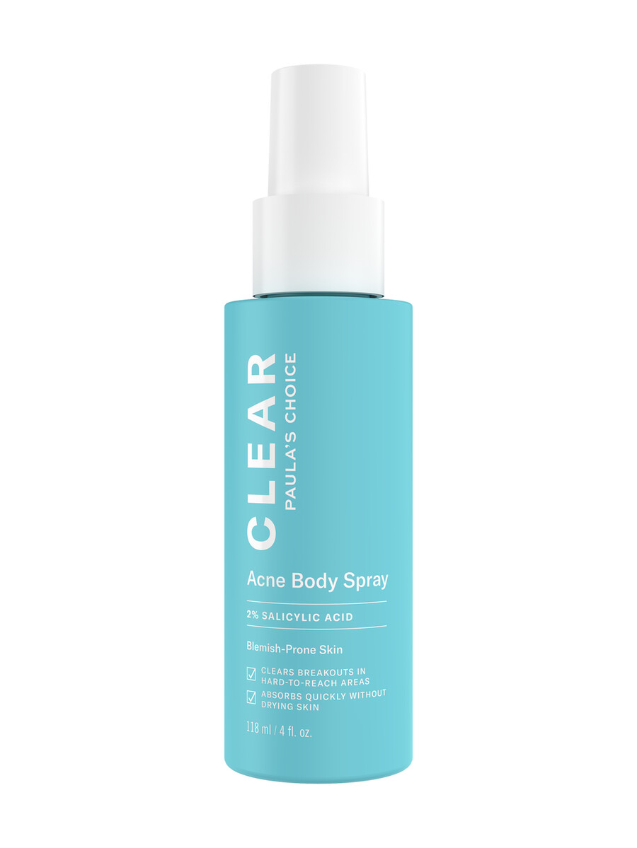spray corpo clear per acne e sfoghi cutanei