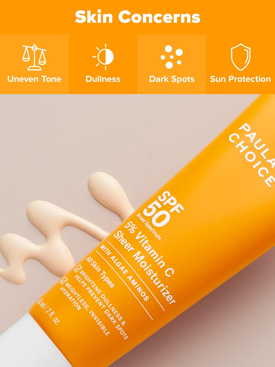 crema idratante trasparente al 5 di vitamina c spf 50