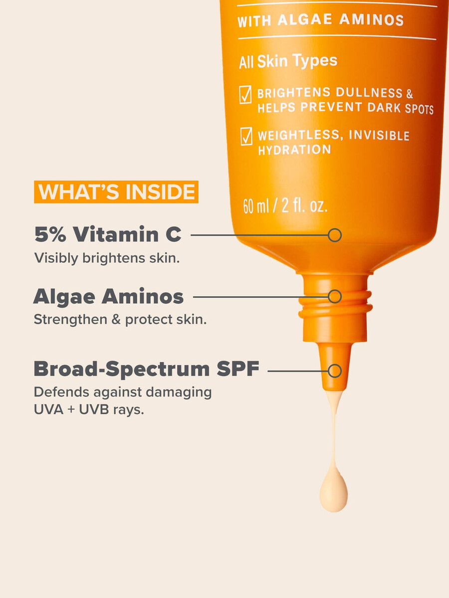 crema idratante trasparente al 5 di vitamina c spf 50