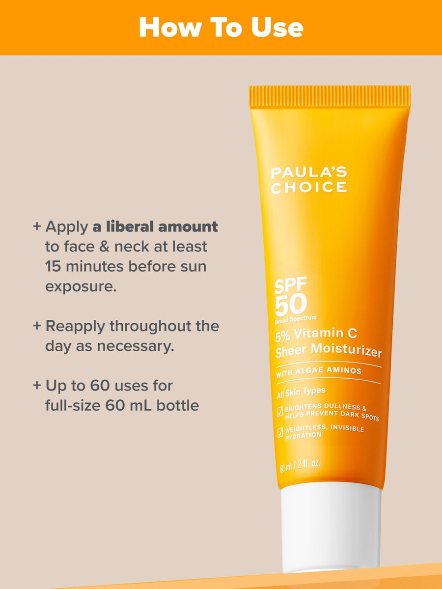 crema idratante trasparente al 5 di vitamina c spf 50